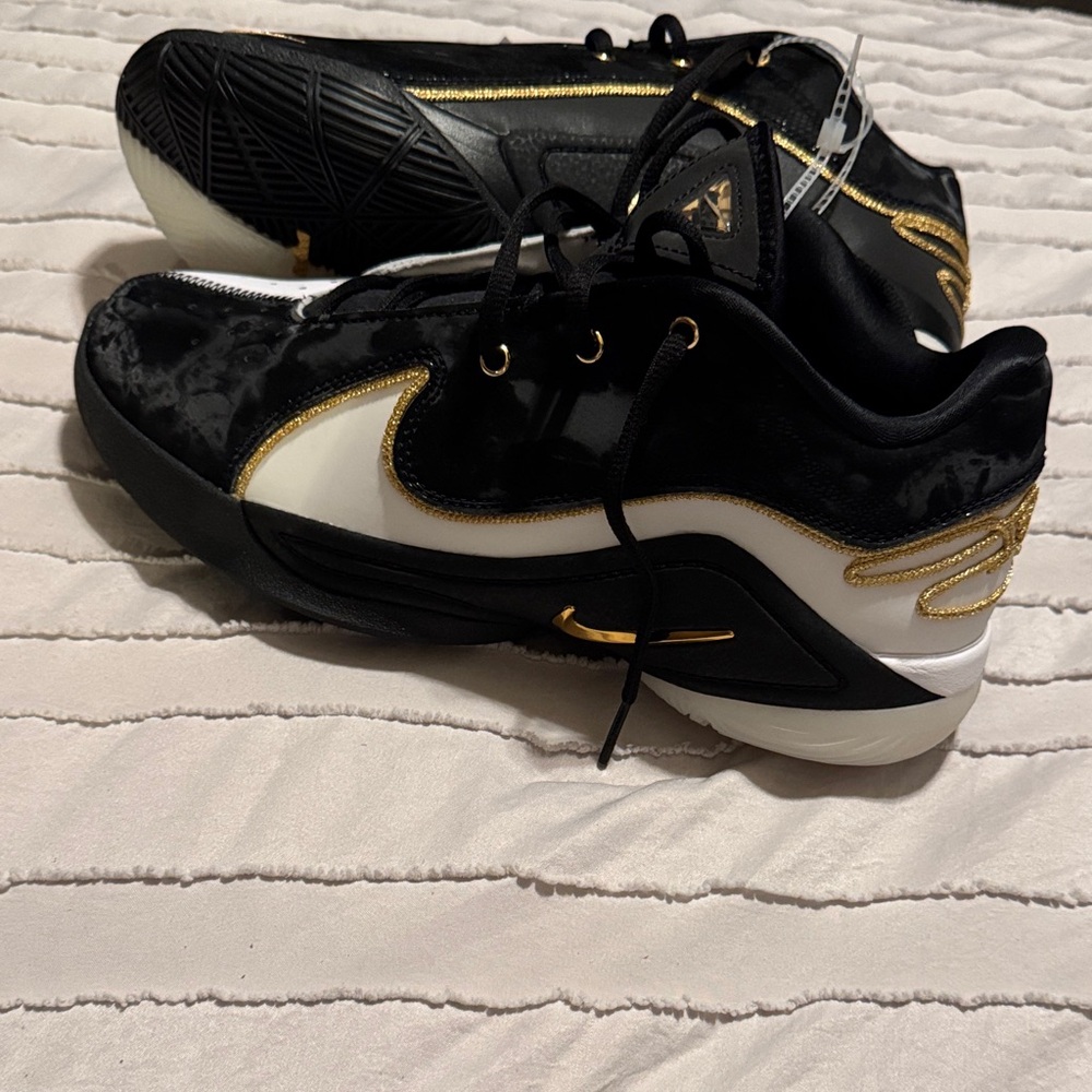 Black and Gold Athletic Sneakers